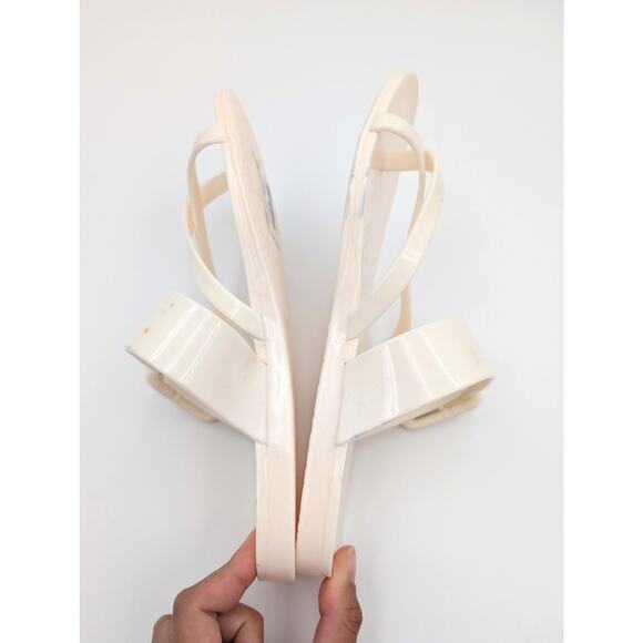 Veronica Beard Salva Jelly Thong Flat Sandal Women's Off White Size US7M EU38 - Picture 10 of 13